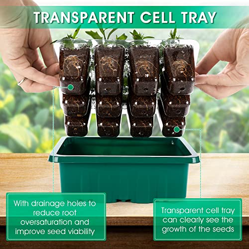 Seed-Starter-Tray-6PCS-Seed-Starter-Kit-with-Grow-Light-Seedling-Trays-with-Humidity-Domes-Covers-Height-39-Indoor-Gardening-Plant-Germination-Trays-12-Cells-per-Tray