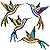 ZYP Metal Outdoor Wall Art Decor,3D Colorful Garden Birds Sculpture Outdoor Iron Hanging Decor Ornaments, Metal Hand-made Bird Wall Art Decorations for Fence Patio Balcony Living Room,Hummingbird