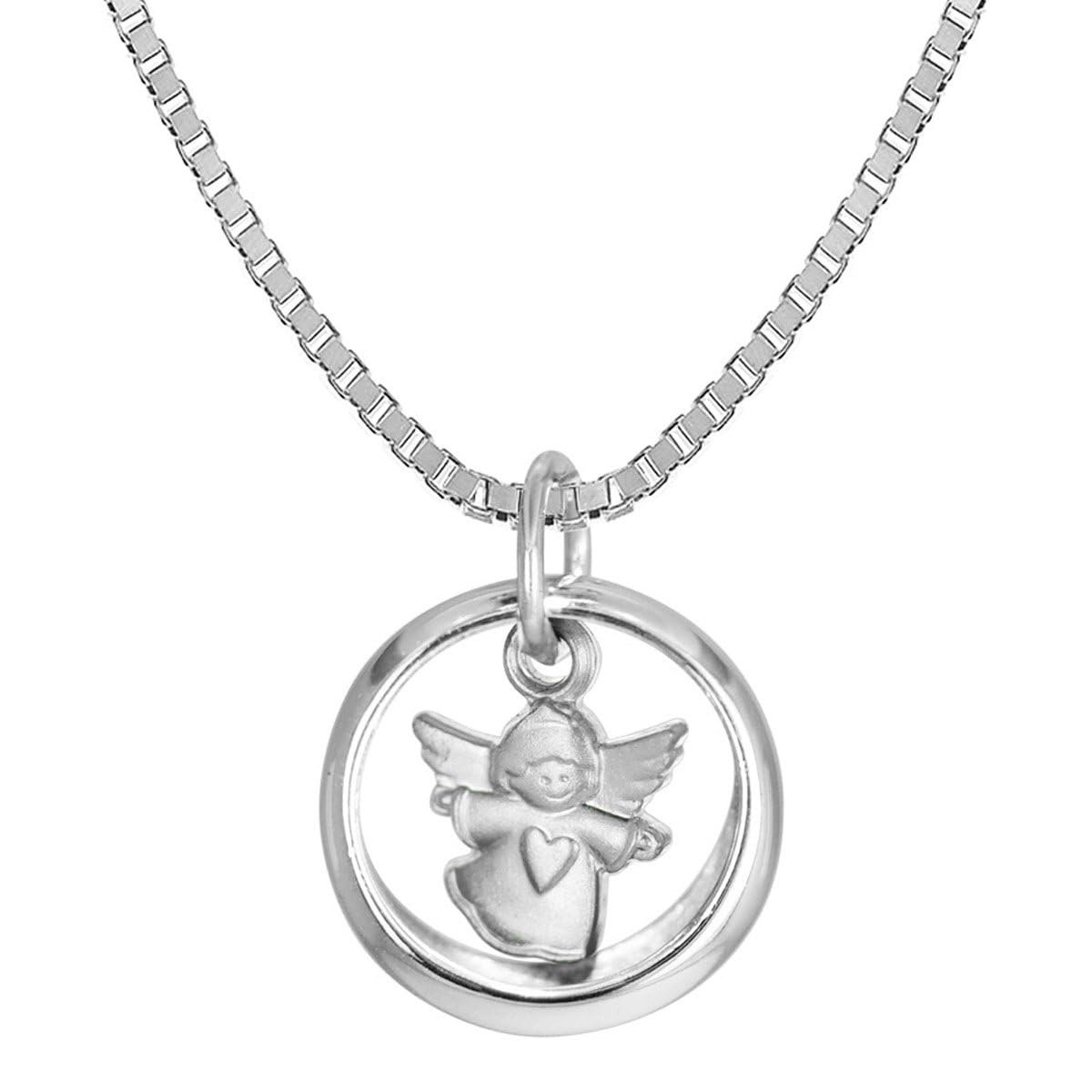 trendor Taufkette 925 Silber Taufring mit Engel 39446