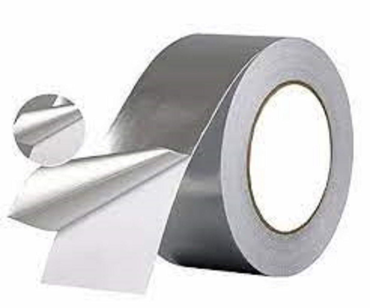 AR Pack of 2 Aluminium Foil Tape Silver Tape 20Meters in Length 24mm /1" Width Foil Tape for Air Duct Joining, Used for AC Ducting, Pipe Work, High Temprature Ducting Tape-image-38