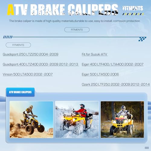 Image of Rear Left /Right Brake Calipers Set with Pads for Polaris Ranger Crew 570 /570-4 Ranger 570 800 /XP /HD Ranger 900 /XP Ranger 900 /1000 Diesel /HST Ranger EV RZR 900 /XP 900 Brutus, Replace for 1911373