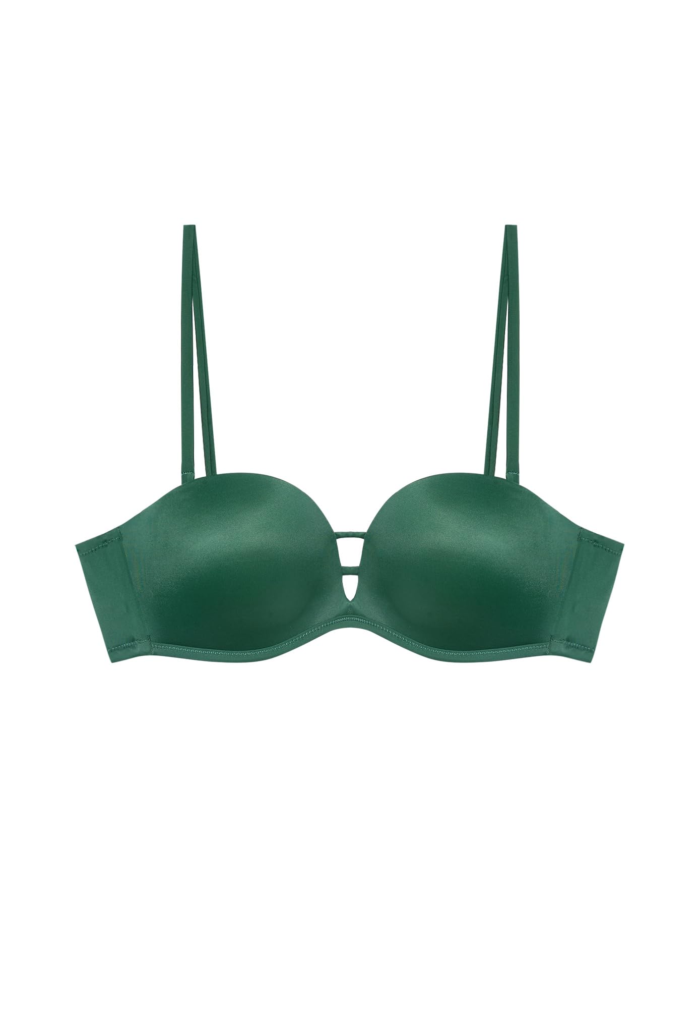 YAMAMAY - Bikini partie haute, super push-up avec armatures, bretelles amovibles, femme, Essentials, vert, monochrome