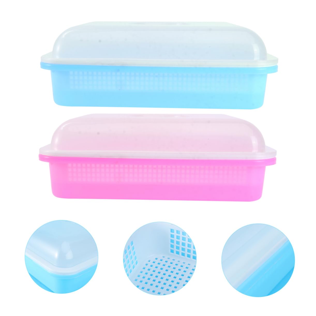 Toddmomy 2 Sätze Garten Anzuchtschalen mit Deckel Teiliges für Pflanzenkeimung und Anzucht Stabile und Langlebige Trays für Wachstumsbedingungen Geeignet für Gemüse und Kräuter Blau