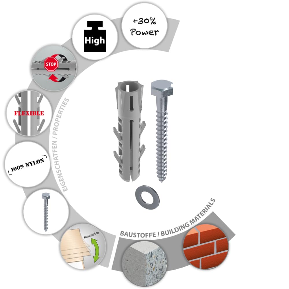 TOX Barracuda Universal Spreading Dowels - Nylon Professional Dowels, Up To 80mm Length 6 thumbnail image