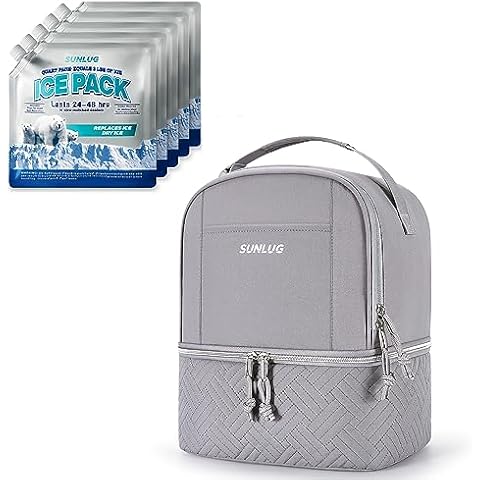 SUNLUG Lunch Bag and 5 Ice Packs Bargain Perfect Combination Cover