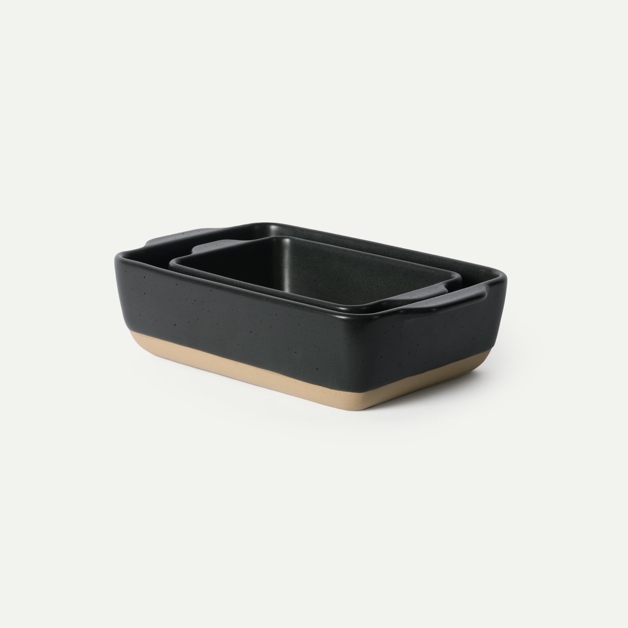 Mora Ceramic Set of 2 Baking Dishes For Casserole, Banana Bread, Brownies, Broiling, Roasting, and Baking. 7x11 in and Loaf Pans - Porcelain Serving Bakeware from Oven to Table. Freezer Safe - Liquorice