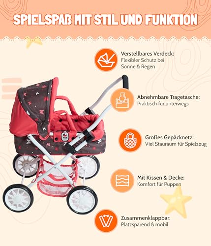 Bayer Chic 2000 555 29 - Kuschelwagen Smarty, für Kinder ab 2 Jahren, Dots Brombeere, lila/rosa