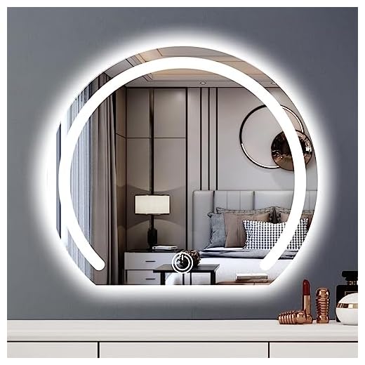 VANRIOS Vanity Mirror with Lights, 16" Lighted Mirror Makeup Vanity Mirrors 3 Colors Light Dimmable, Memory, Shatterproof, Circle Mirrors Large Bathroom Mirror for Wall