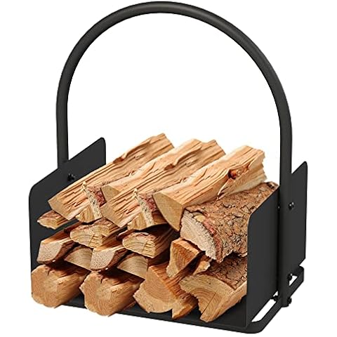 AMOS Metal Fireplace Log Holder with Handle Cover