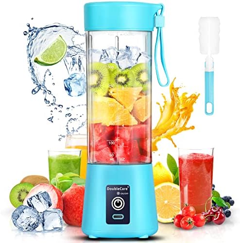 Portable Blender for Shakes and smoothies with Scale, 4000mAh Personal Electric Blender 15.2 oz,150w 6-Blades Blender Bottles, USB Rechargeable Mini Fruit Juicer for Travel, Office, Outdoors