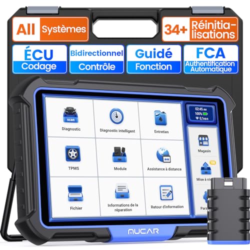 MUCAR VO8 Outil de Balayage Bidirectionnel, Diagnostic OE à l'échelle du Système, Codage ECU, Test Proactif, 34+ Services, FCA Auto Verification, Gratuit à Vie MUCAR VO8 Outil de Balayage Bidirectionnel, Diagnostic OE à l'échelle du Système, Codage ECU, Test Proactif, 34+ Services, FCA Auto Verification, Gratuit à Vie