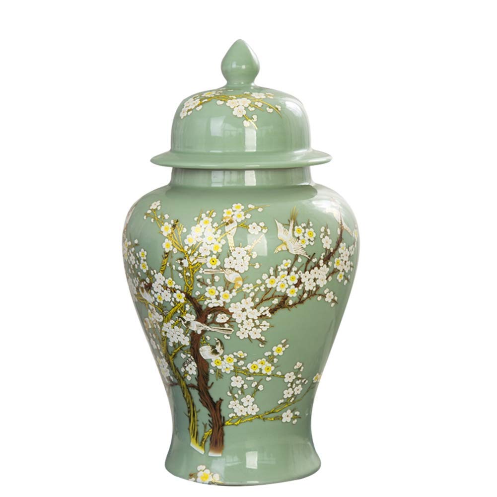 Blue & White Porcelain Vases Classic Temple Ginger Jar Vase Blue And White Ceramic Flower Vases Flower Pot Porcelain Floral Glass For Friends And Family China Ceramic Vase