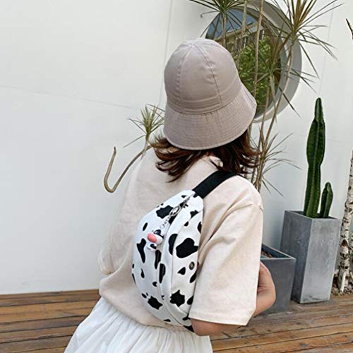 Amosfun Bolsa de couro sintético para cinto de cintura com estampa de vaca para academia, fitness, v