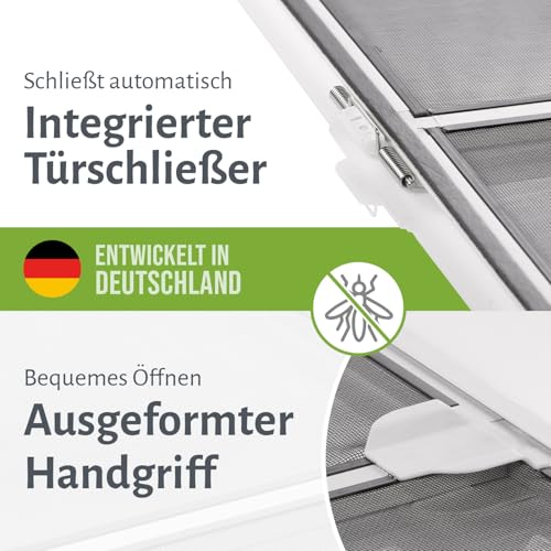 empasa Insektenschutz Fliegengitter Tür mit Alurahmen START individuell zuschneidbar, als Selbstbausatz, Farbe: anthrazit, Größe: 100 x 210 cm