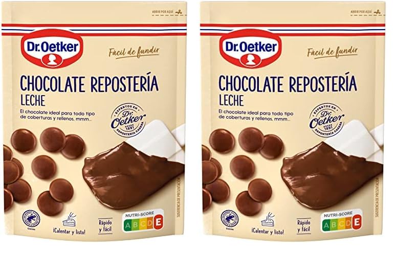 DR. OETKER - Chocolate con Leche para Repostería 150 g, Cobertura Especial para Bizcocho, Tartas o Cualquier Dulce, Intenso Sabor, Fácil de Usar (Paquete de 2)