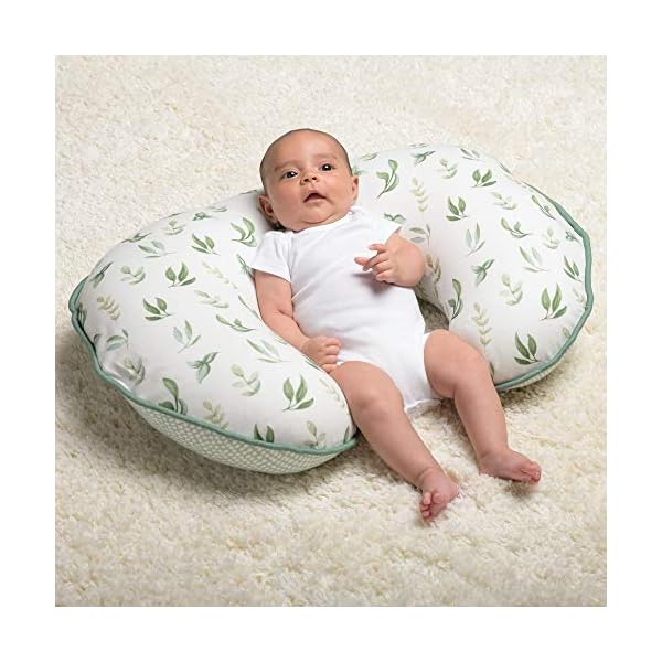 Boppy Kissenbezug aus Bio-Stoff, grüne kleine Blätter, modisches zweiseitiges Design, passend für alle Stillkissen und… – Bild 4