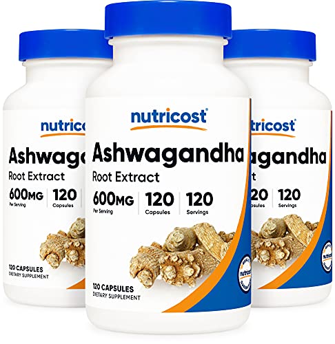 Nutricost Ashwagandha 600mg - 120 capsules (3 bottles)