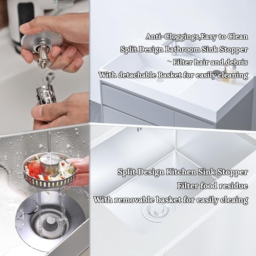 Tapón para lavabo con colador y filtro de desagüe miniatura 4