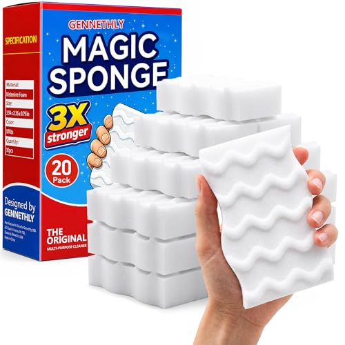 Gennethly 3X Density Magic Sponge Eraser 20-pack