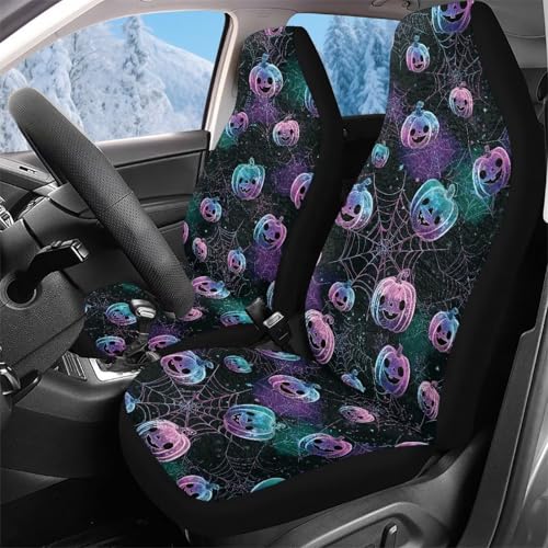 Housses de siège de voiture avant élastiques et lavables au motif Halloween