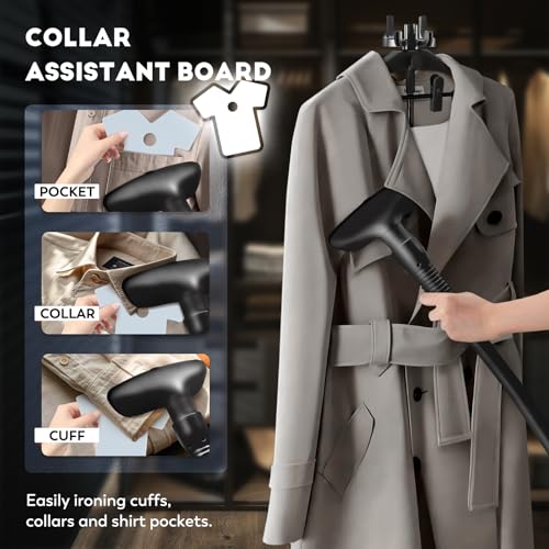 CGOLDENWALL 2000W Plancha de Vapor Vertical, Depósito de Agua Desmontable de 3.2L, Calentamiento Rápido en 45s, 2 Ajustes de Vapor para Todos los Tejidos con Accesorios - imagen 5