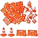 Cabilock Miniatur verkehrsschilder Spielzeug 12 Kegel and 12 Wasserpferdezäune, Straßenschilder Set,Straßensperre Spielzeug,Verkehr straßenschilder für Kleinkinder Sicheres
