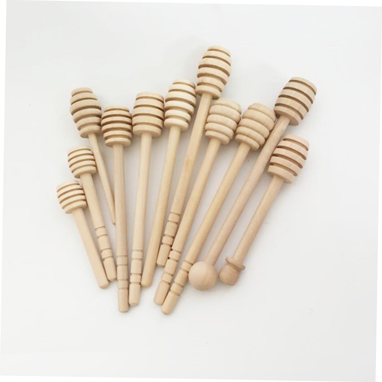 VINTORKY 12pcs Wooden Honey Stirring Spoon Honey Stirrer Syrup Stirrer Wooden Honey Dippers
