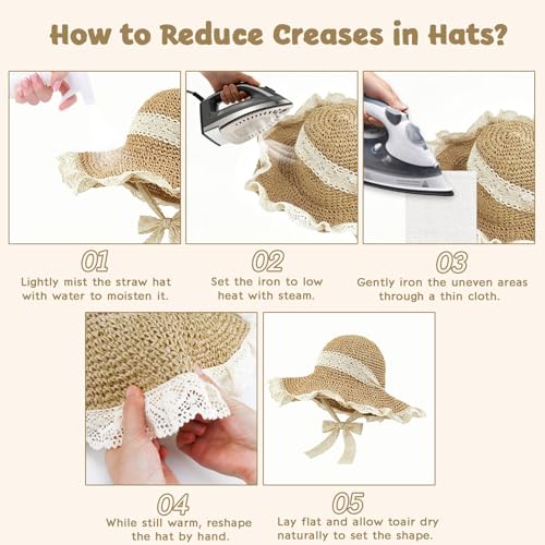 Sombrero de playa de ala ancha para mujer miniatura 5