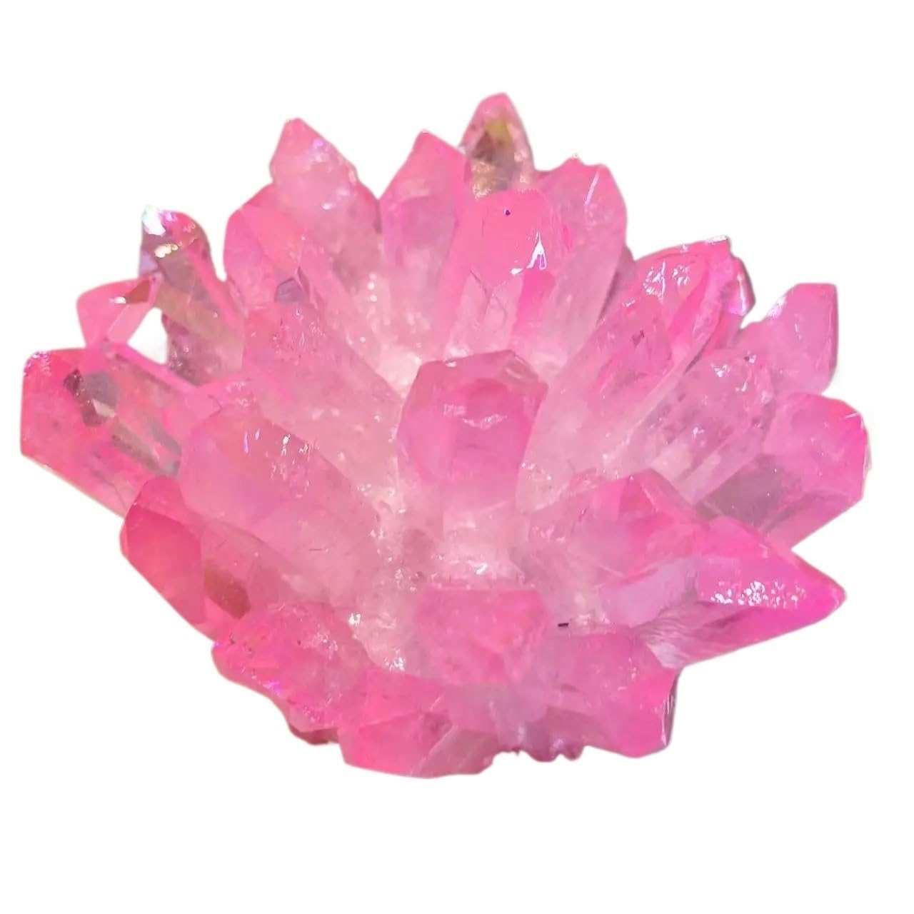 KJEBVHIRS Stone Rose Halo Flame Quartz Crystal Cluster Stone Home Office Aquarium Decoration