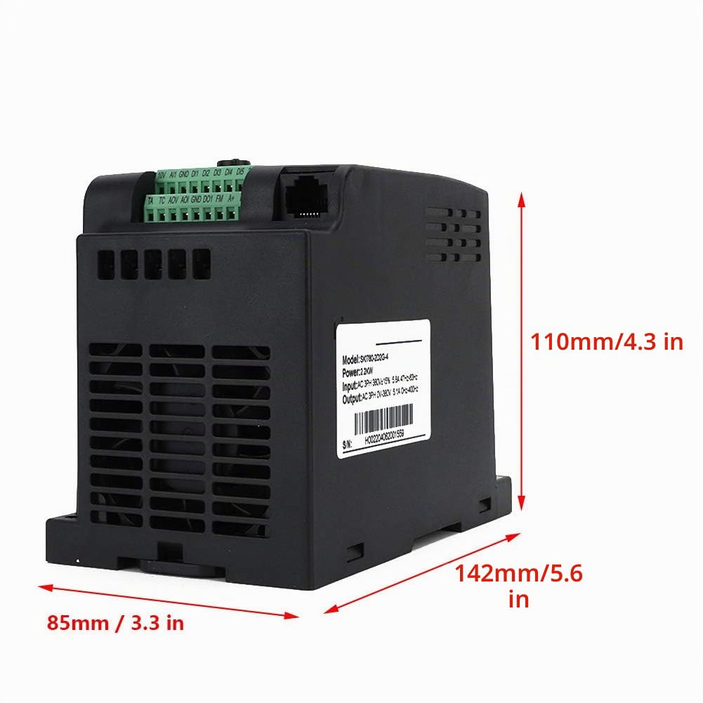 Inverter VFD Trifase 2,2 KW 380 V, Regolatore di Velocità per Motori CA con Convertitore di Frequenza, Controllo PWM (SKI780-2D2G-4) Inverter a Frequenza Variabile
