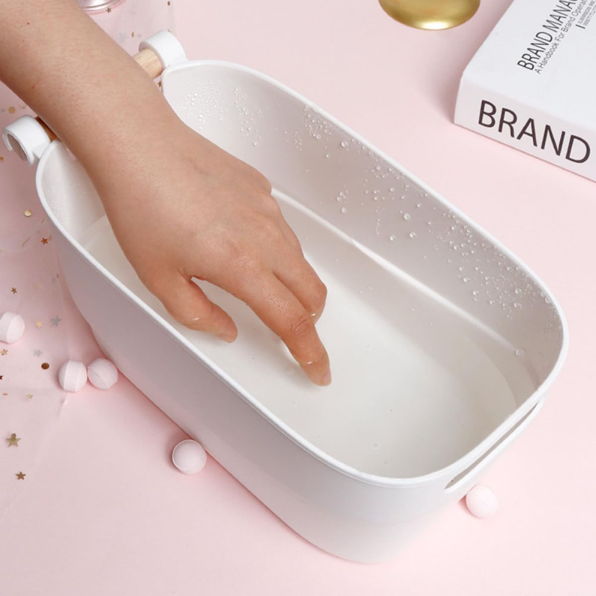 FOMIYES Ciotola per Ammollo Unghie Bianca Manicure Professionale per Cura Mani Design Semplice e Pratico per Centri Estetici e Uso Domestico Accessorio Essenziale per Nail Art