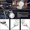 Smooth Vintage Steel Quartz Pocket Watch Classic Fob Pocket Watch with Short Chain for Men Women - Gift for Birthday Anniversary Day Christmas Fathers Day (Silver) #3