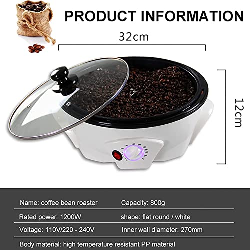 Torradeiras De Café DoméSticas,Torrador De GrãOs De Café Antiaderente 800g,Assado Uniformemente + Fá