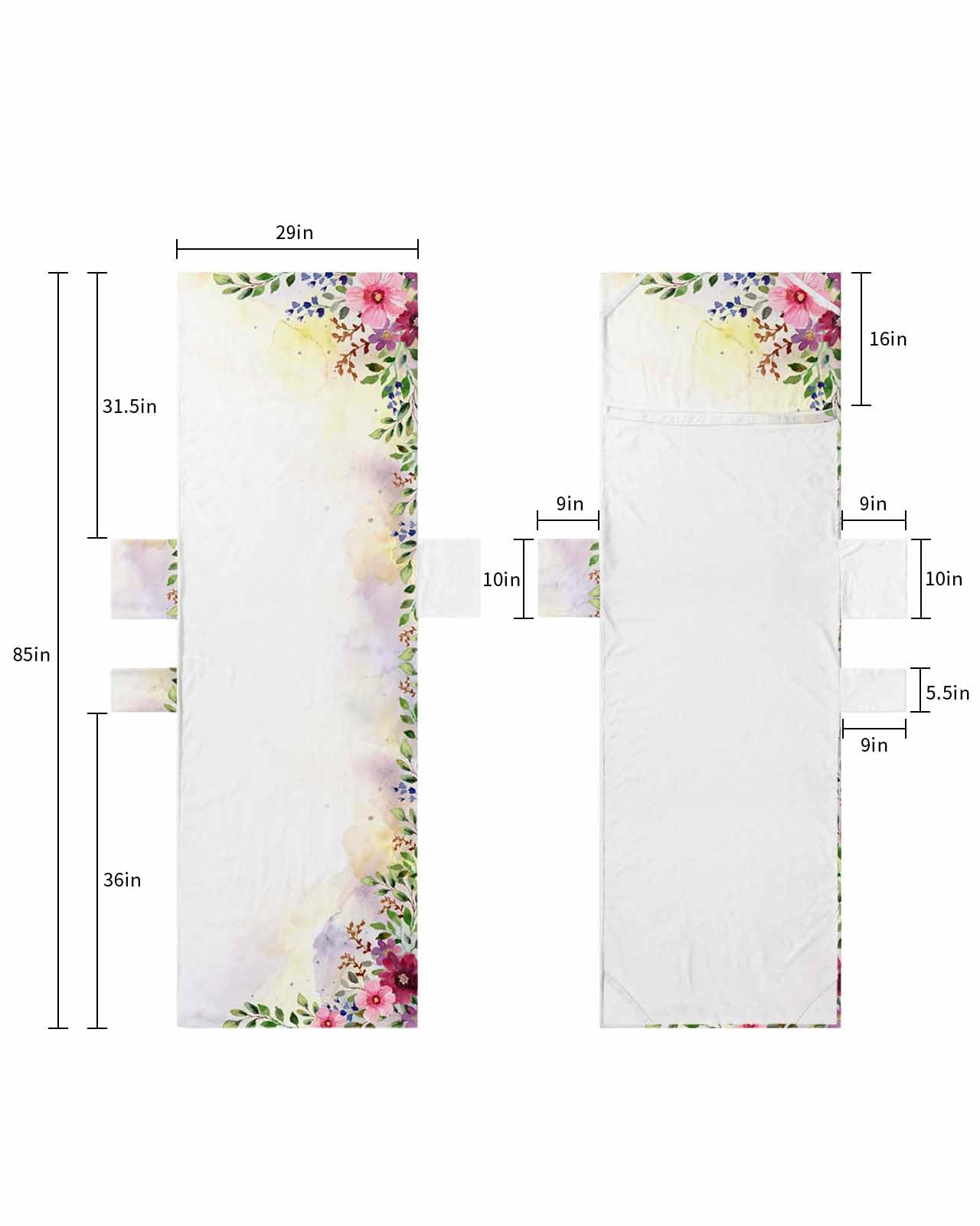 Spring Floral Beach Lounge Chair Towel Cover, Soft Chaise Lounge Towel with Side Pockets Patio Pool Chairs Cover for Beach/Pool Sunbathing 29x85 Watercolor Summer Flowers Botanical