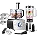 1100W Robot da Cucina Multifunzione Compatto con 3 Velocità e Funzione a Impulsi, Ciotola 3,5 L, Accessori per Tagliare, Affettare, Impastare, Grattugiare, Montare e Tritare Ghiaccio