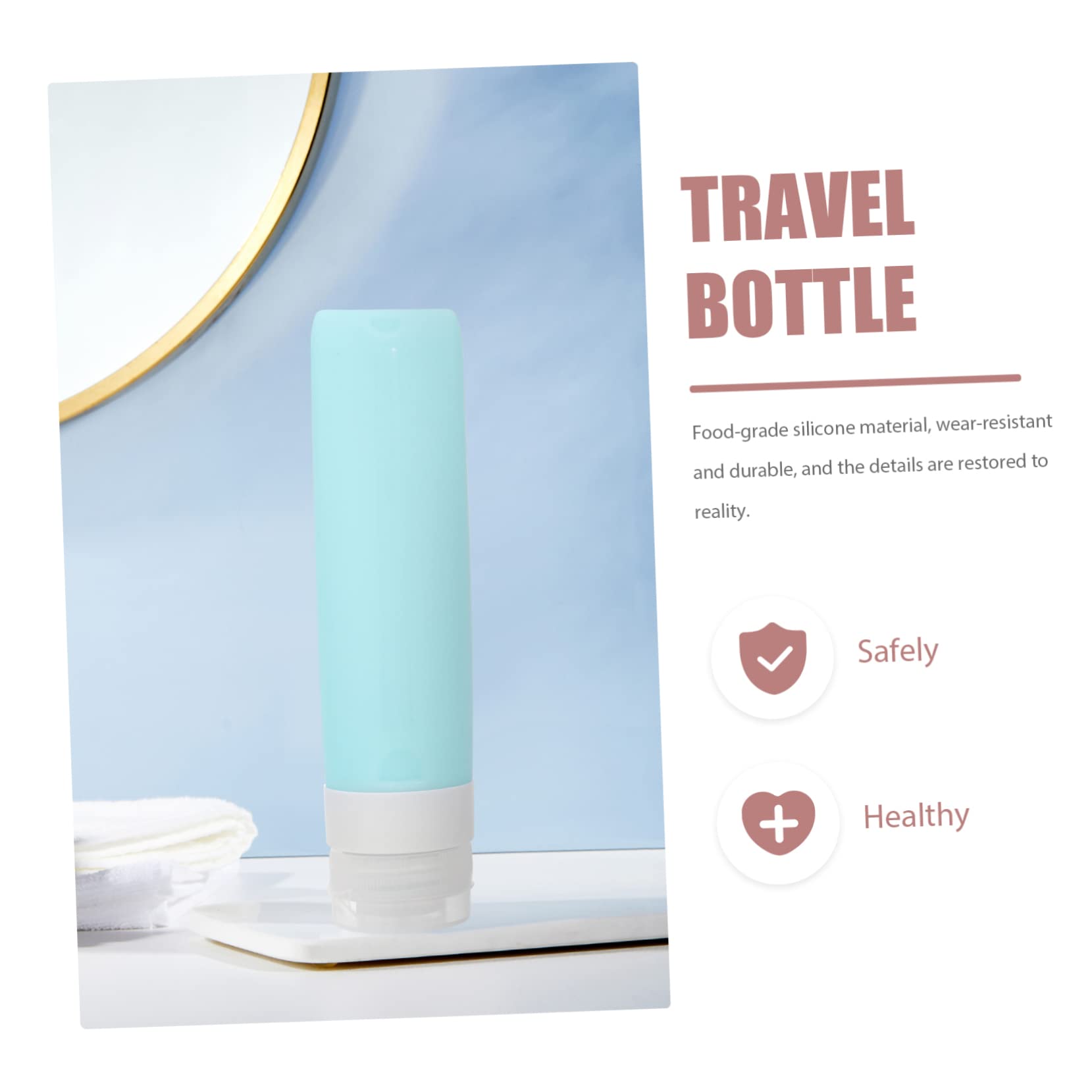 MAGICLULU 8 Pz Bottiglia di silice travel size bottles travel bottles lozione contenitori in silicone contenitore per shampoo dosatore di liquidi piatto bottiglia da viaggio impostare