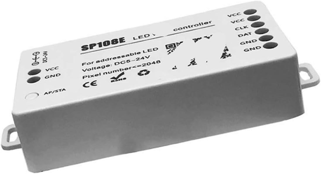 DC5-24V SP108E controller for 3-pin 4-pin 5050 RGB LED strips, WHITE