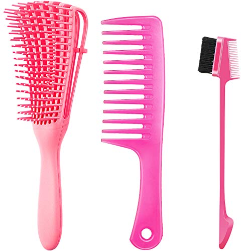 Detanging Brush and Large Tooth Comb Set for Curly Hair Natural Hair Textured