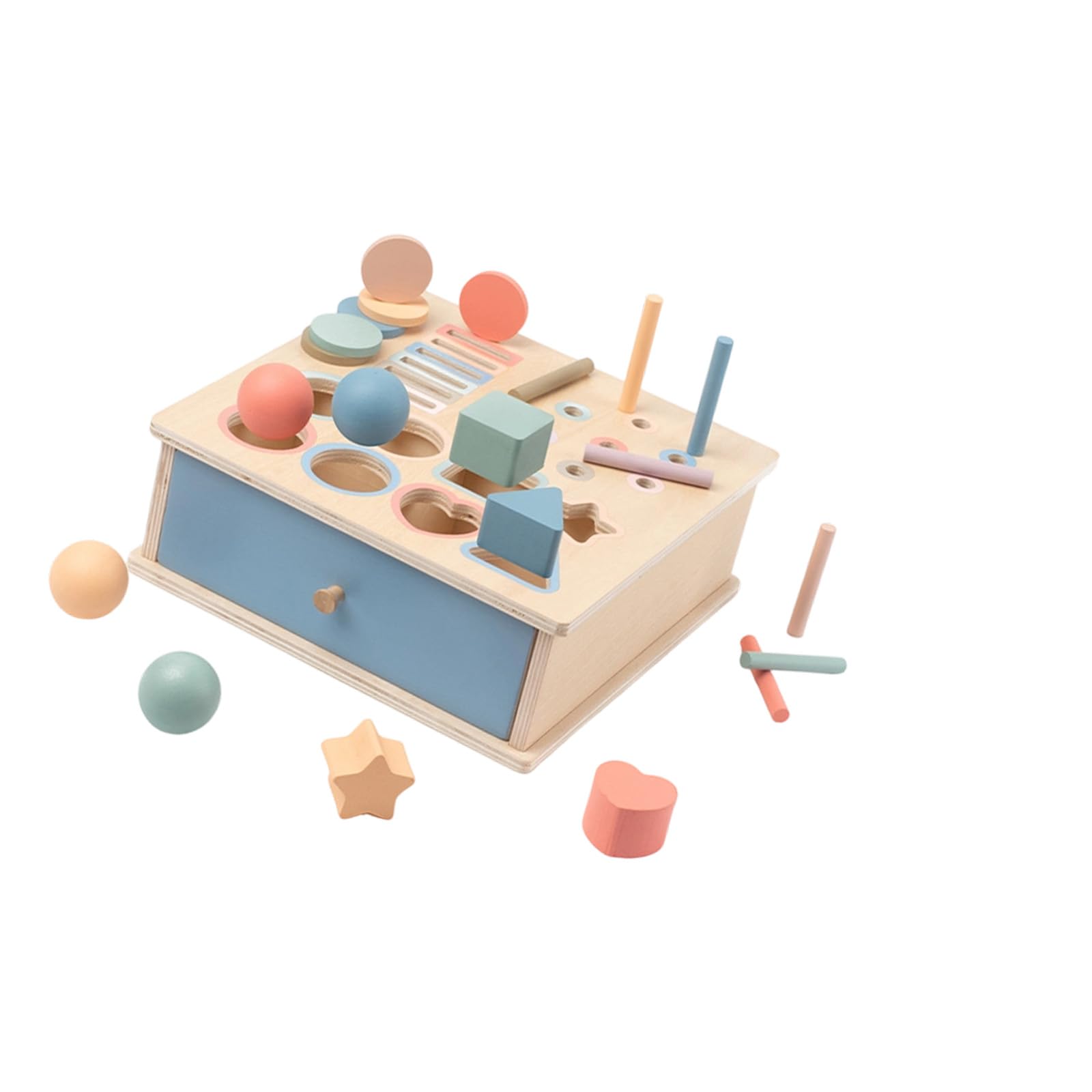 Geometrische Holzform, Farbsortierbox, Lernspielzeug für Kleinkinder, mit Holzstäbchen, Münze, Kleinkind Lernen