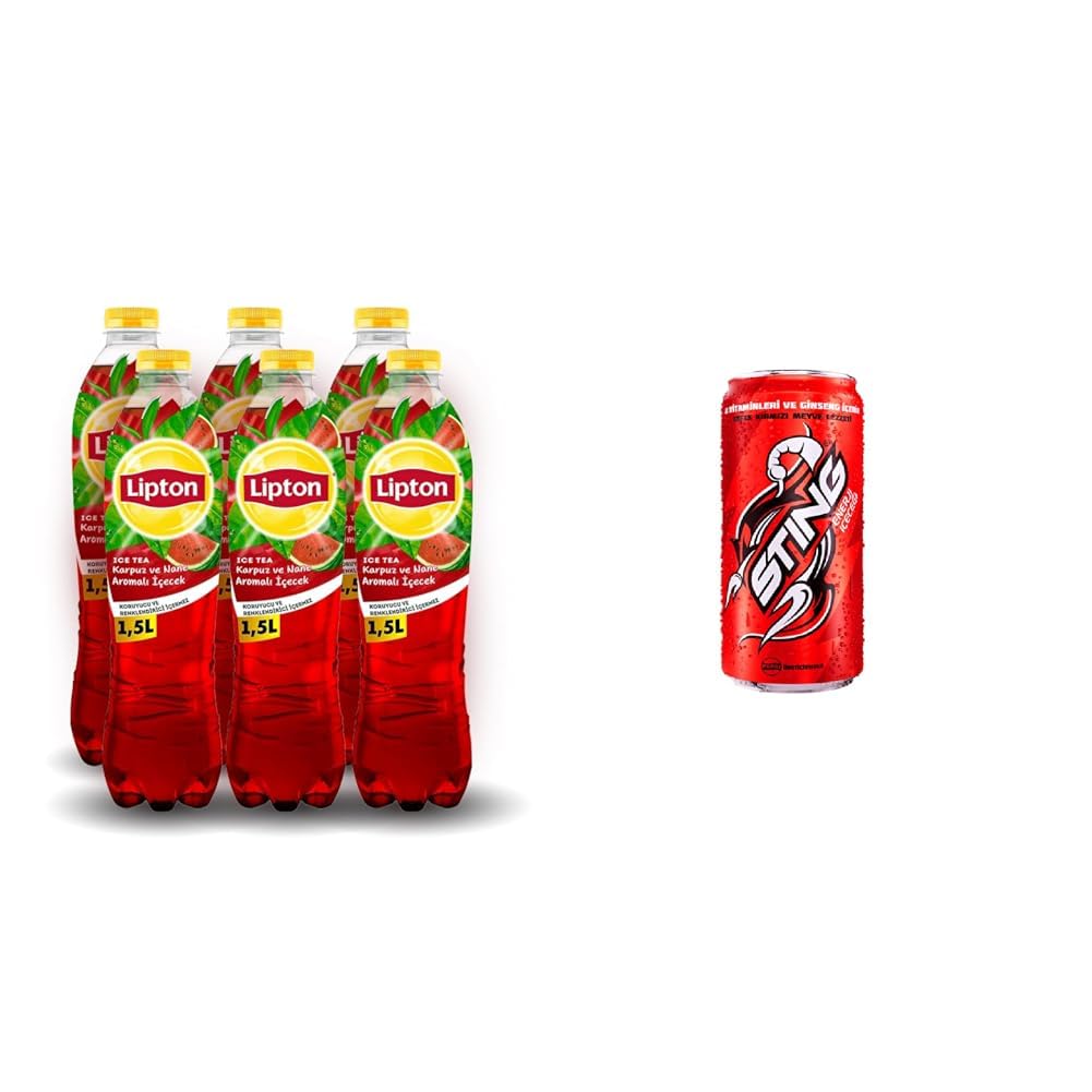Lipton Ice Tea Karpuz ve Nane Aromalı Soğuk Çay Pet 6 x 1,5 L ve 330 ml Sting