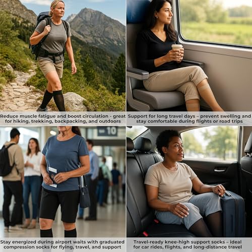 Image of ABSOLUTE SUPPORT - Sheer Compression Socks for Women 20-30mmHg - Knee High Compression Stockings for Circulation during Pregnancy, Sports, Athletic, Travel - Natural, Small - A205NA1