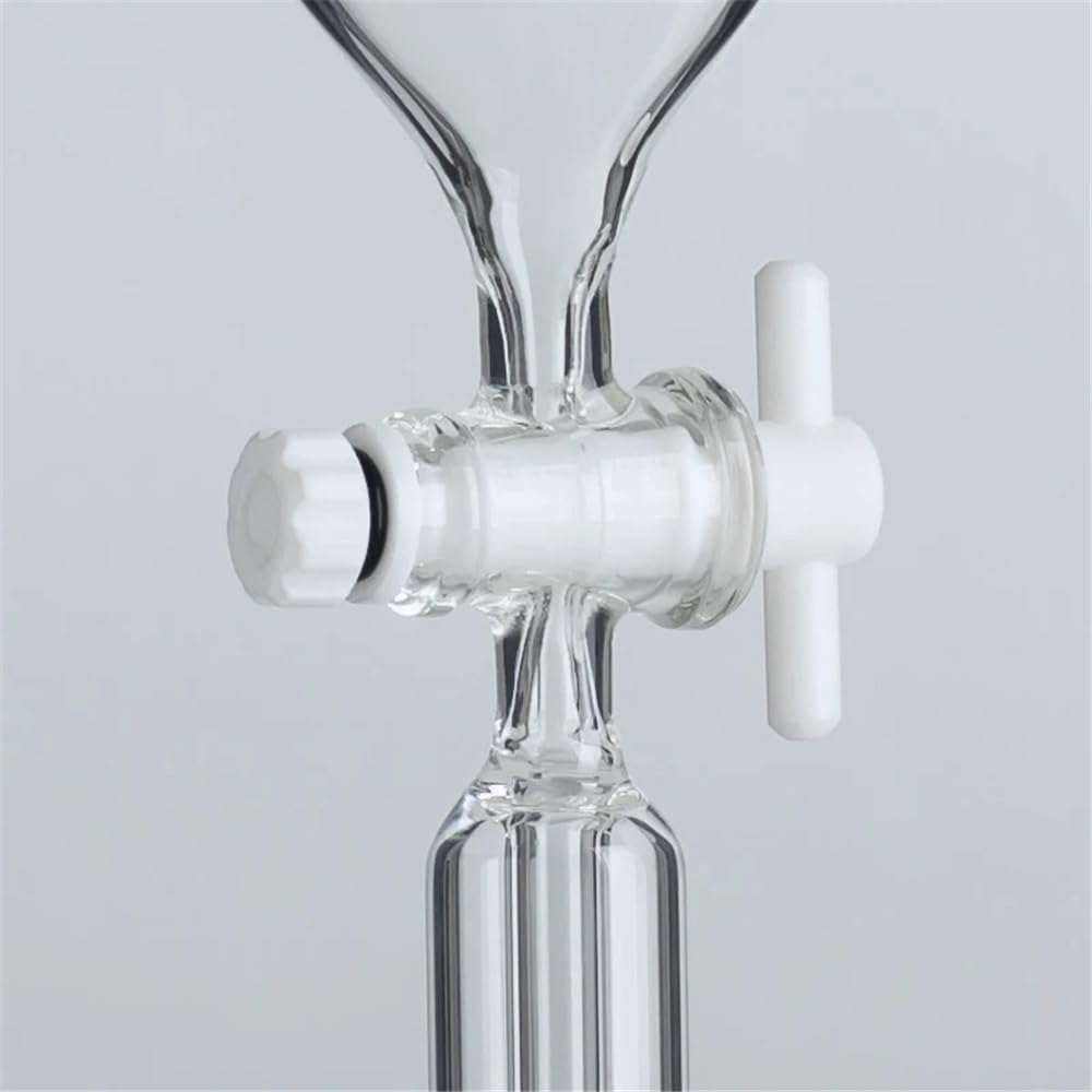Equipos y suministros de laboratorio Embudo de separación con válvula conmutación vidrio, tapón esmerilado y llave paso, capacidad 60 ml, unión 24/29