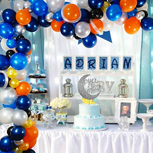 Vetwo 25Pcs Over The Moon Cake Topper Outer Space Happy Birthday Cupcake Decor Love You To The Moon And Back/Astronaut/Space Man/Robot Themed Gender Reveals Baby Shower Party Cake Supplies Decorations #TOP6