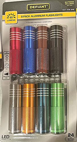 Defiant Led Aluminum Flashlight Combo (8-Pack) With Batteries #TOP20