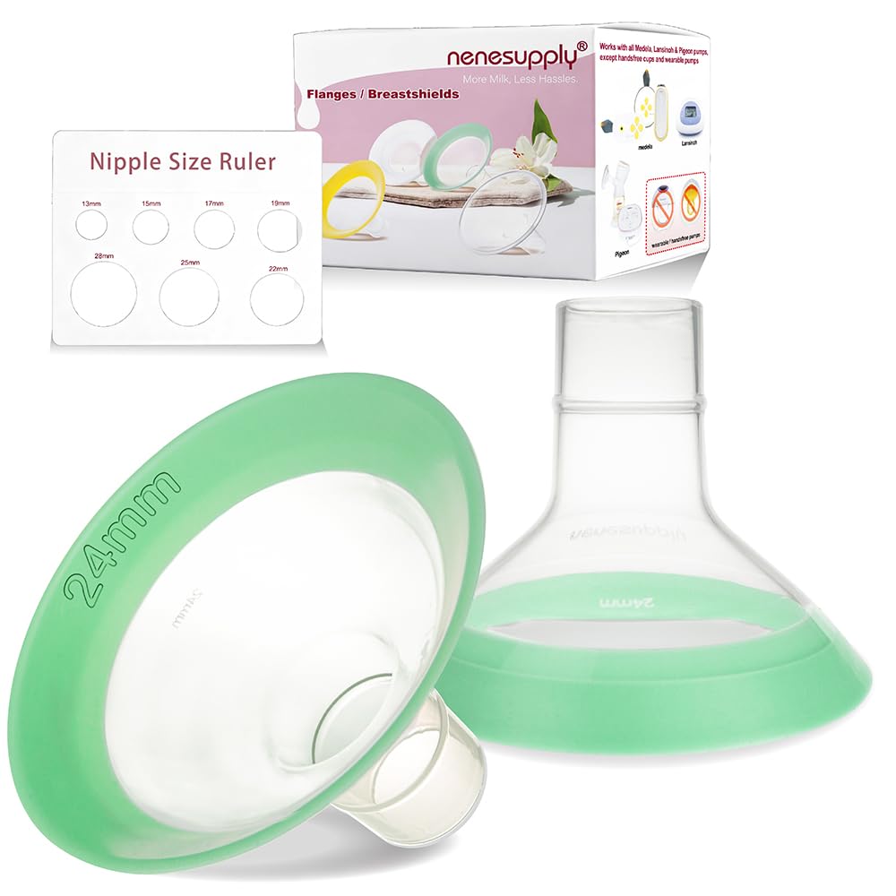 Nenesupply 24mm Flanges Compatible with Medela Breast Pump Parts Replacement 24mm Flange for Medela Accessories. Work with Pump in Style Parts