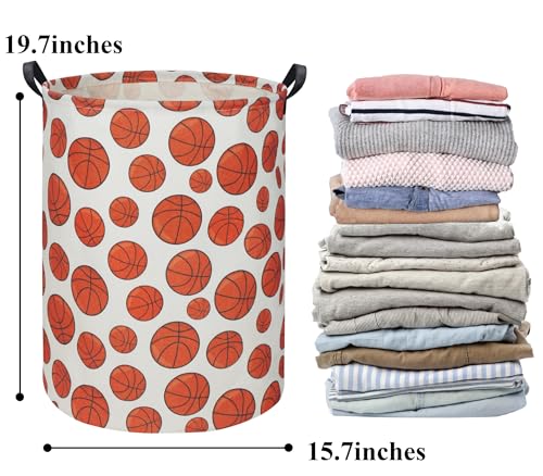 Image of Basketball Kids Laundry hamper Baby Hamper for Nursery Boy and Girl Hamper Cute Kids Toys Storage Bin Organizer Room Decor for Home(Basketball)