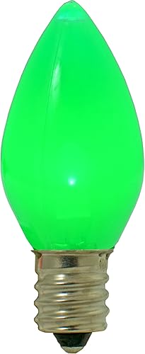 Miniatura 4 de EST. LEE DISPLAY L D 1902 Bombillas LED de Navidad C7 C9 estilo candelabro estable caja de repuesto de 25 (C7, verde sólido)
