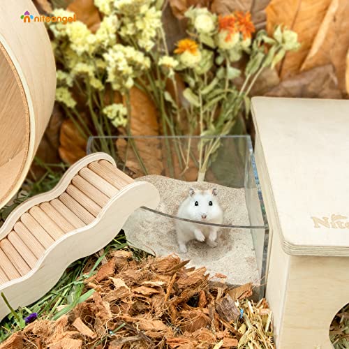 Image of Niteangel Hamster Desert Bath Sand | No-Dust Bath or Potty Litter for Hamsters, Chinchillas, Gerbils, Mice, Degus and Other Small Pets (Desert Sand & Zeolite Particles, 2.5LB /40oz)