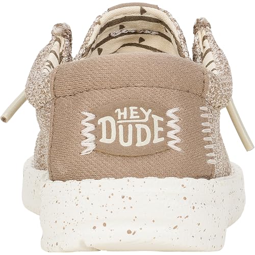 Image of HEYDUDE Boy's Youth Wally Stretch Sox Slip On Shoe, Irish Cream /Egret Size