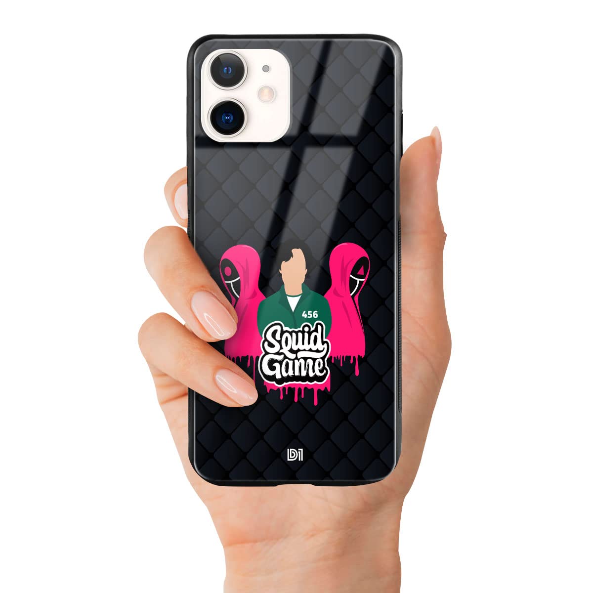 DWELLSINDIA Squid Games Design TPU & Glass Case Back Cover